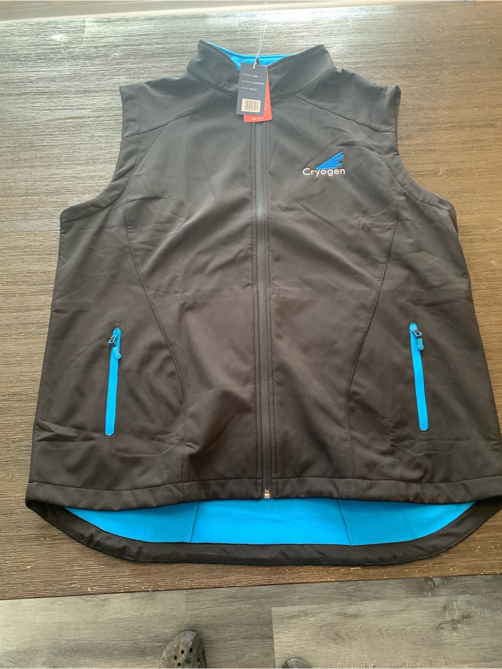 Men's Black Swim Vest with Blue Accents